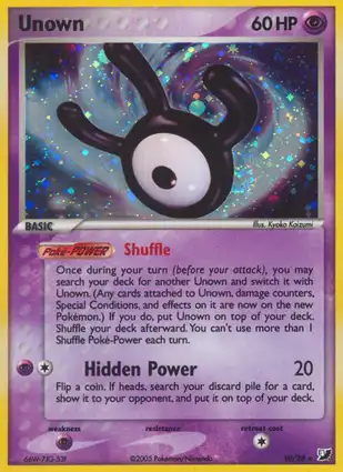 Unown W/28 EX Unseen Forces