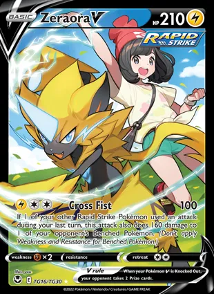 Zeraora V TG16/TG30 Silver Tempest