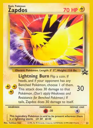 Zapdos 23 Wizards of the Coast Promos