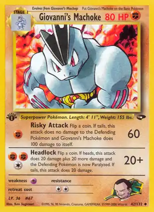 Giovanni's Machoke 42/132 Gym Challenge 1st Edition