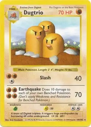 Dugtrio 19/102 Base Set Shadowless