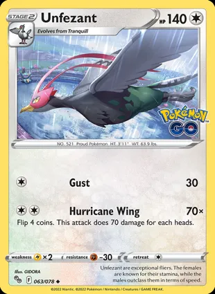Unfezant 063/078 Pokémon GO