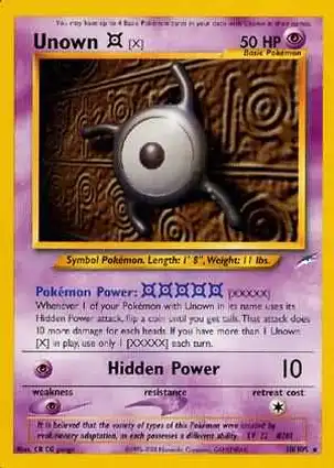 Unown [X] 30/105 Neo Destiny