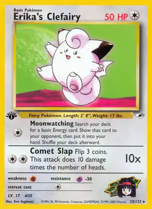 Erika's Clefairy 25/132 Gym Heroes 1st Edition