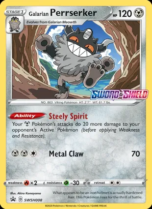 Galarian Perrserker SWSH008 Sword & Shield Promos