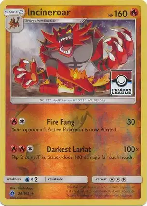 Incineroar 26/149 Sun & Moon