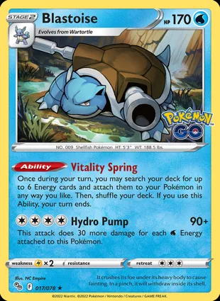 Blastoise 017/078 Pokémon GO