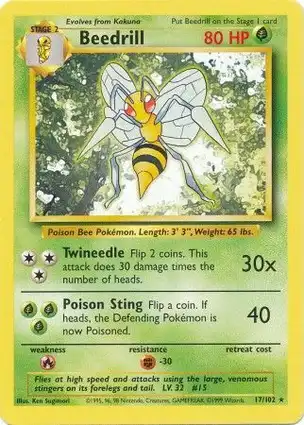 Beedrill 17/102 Base Set Unlimited