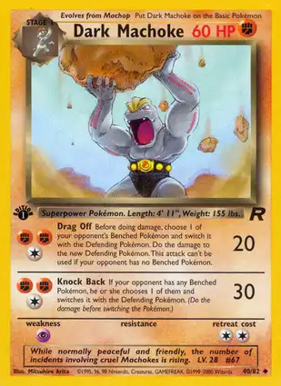 Dark Machoke 40/82 Team Rocket 1st Edition