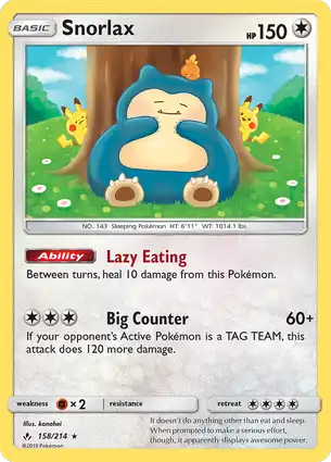 Snorlax 158/214 Unbroken Bonds