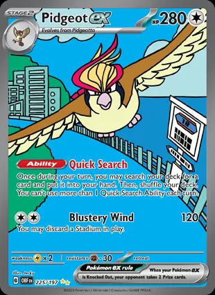 Pidgeot ex 225/197 Obsidian Flames
