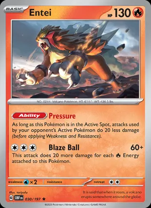 Entei 030/197 Obsidian Flames