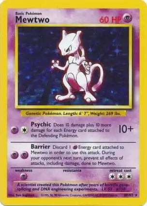 Mewtwo 10/102 Base Set Unlimited