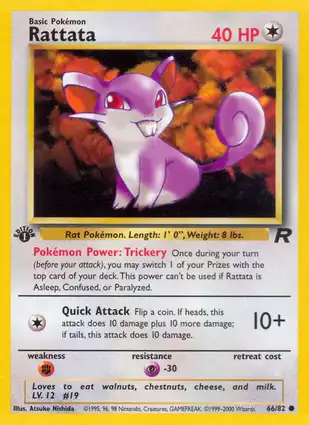Rattata 66/82 Team Rocket 1st Edition