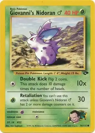 Giovanni's Nidoran ♂ 76/132 Gym Challenge