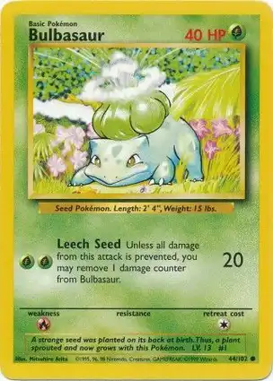 Bulbasaur 44/102 Base Set Unlimited