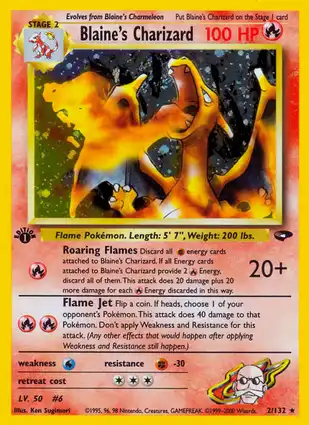 Blaine's Charizard 2/132 Gym Challenge 1st Edition