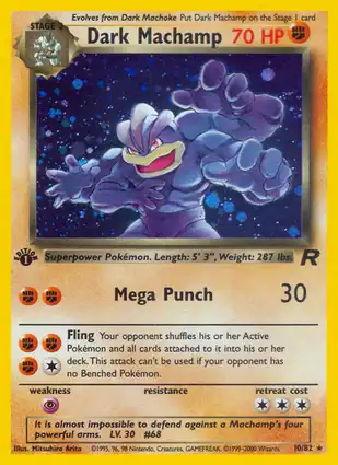 Dark Machamp 10/82 Team Rocket 1st Edition