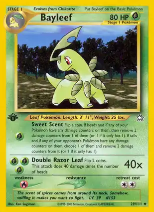 Bayleef 29/111 Neo Genesis 1st Edition