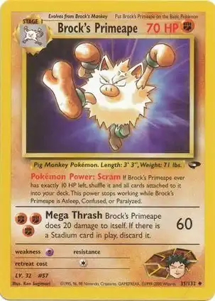 Brock's Primeape 35/132 Gym Challenge