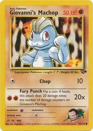 Giovanni's Machop 72/132 Gym Challenge