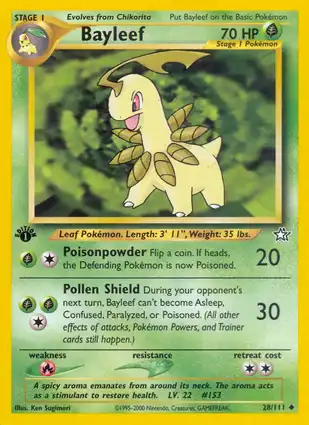 Bayleef 28/111 Neo Genesis 1st Edition