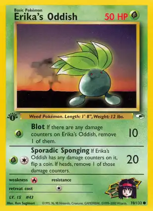Erika's Oddish 78/132 Gym Heroes 1st Edition