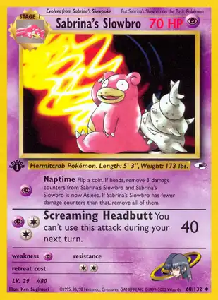 Sabrina's Slowbro 60/132 Gym Heroes 1st Edition