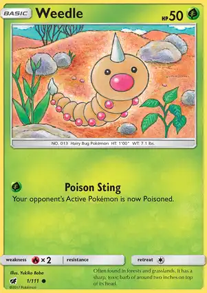 Weedle 1/111 Crimson Invasion