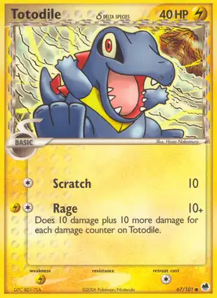 Totodile 67/101 EX Dragon Frontiers