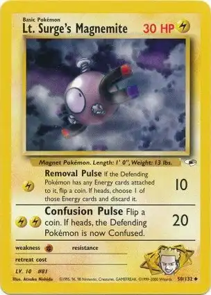 Lt. Surge's Magnemite 50/132 Gym Heroes