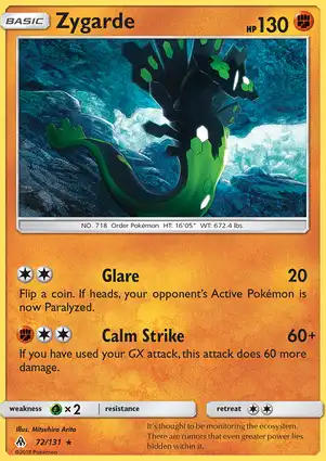 Zygarde 72/131 Forbidden Light