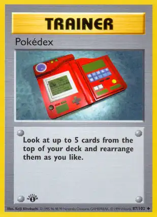 Pokédex 87/102 Base Set 1st Edition