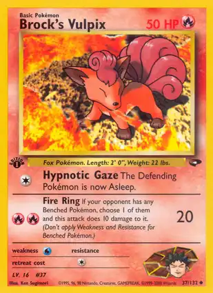 Brock's Vulpix 37/132 Gym Challenge 1st Edition