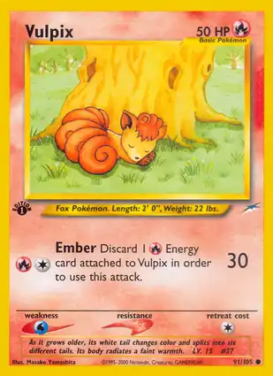 Vulpix 91/105 Neo Destiny 1st Edition