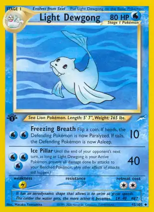 Light Dewgong 45/105 Neo Destiny 1st Edition
