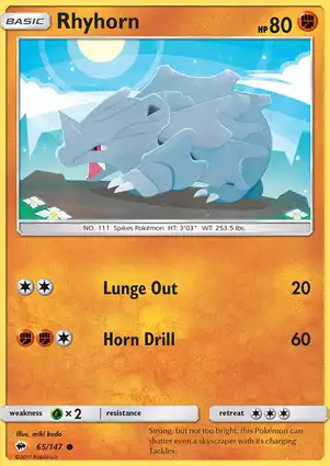 Rhyhorn 65/147 Burning Shadows