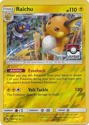 Raichu 41/147 Burning Shadows