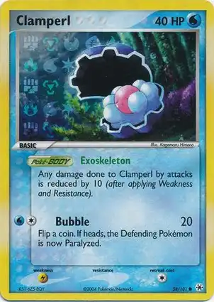 Clamperl 58/101 EX Hidden Legends