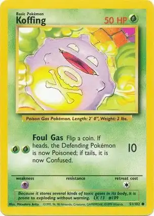 Koffing 51/102 Base Set Unlimited