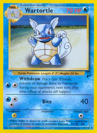 Wartortle 63/130 Base Set 2