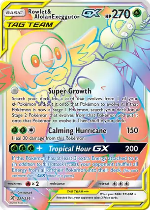 Rowlet & Alolan Exeggutor-GX 237/236 Unified Minds