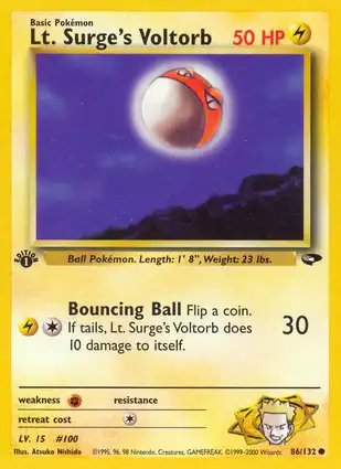 Lt. Surge's Voltorb 86/132 Gym Challenge 1st Edition