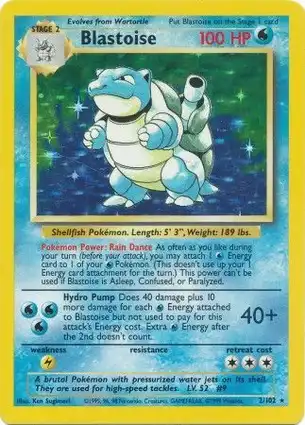 Blastoise 2/102 Base Set Unlimited