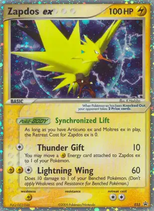 Zapdos ex 033 EX Nintendo Promos