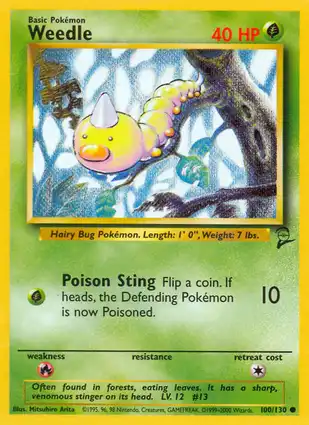 Weedle 100/130 Base Set 2