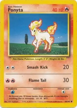 Ponyta 60/102 Base Set Unlimited