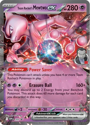 Team Rocket's Mewtwo ex 205 Scarlet & Violet Promos