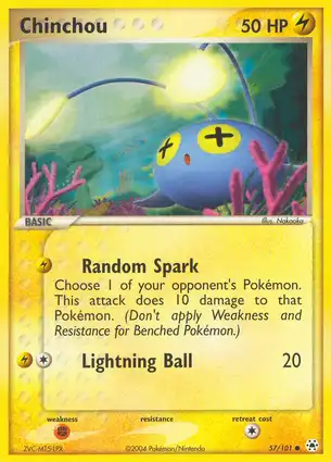 Chinchou 57/101 EX Hidden Legends