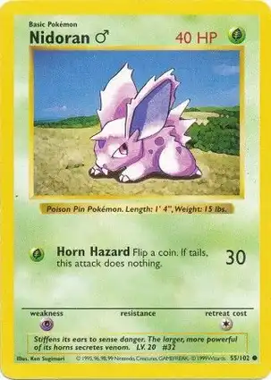 Nidoran ♂ 55/102 Base Set Shadowless